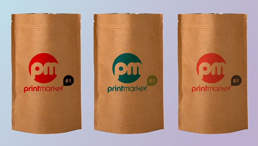 Печать на пакетах Дой-пак. Пакеты металлизированные крафтовые Дой-пак с ...