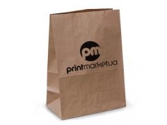 Коричневый крафт пакет без ручек Big